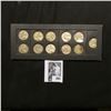 Image 1 : 1942-45 Complete Set of U.S. Silver World War II Nickels in an old Wayte Raymond Coin frame. EF-AU.