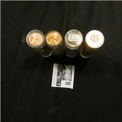 1960D, (2) 63D, & 64D BU Rolls of Lincoln Cents in plastic tubes. A couple of the rolls are short a 