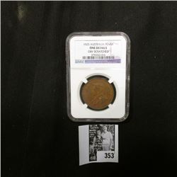 1925 Australia One Penny NGC slabbed Fine Details Obv. Scratched.