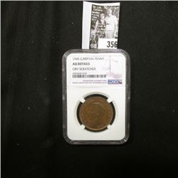 1945 Great Britain One Penny NGC slabbed AU Details Obv. Scratched.