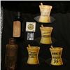 Image 1 : Several Pharmaceutical Counter Signs; Old Amber Bottle with Screw Top "Pint Poison Fluid Extract No.