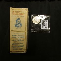 1923 S U.S. Peace Silver Dollar, Fine; & Original Box with bottle of "Milks' Emulsion Nature Remedy…