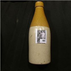 Two-toned old Stoneware Beverage Bottle, base is lightly chipped. No cork.