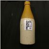 Two-toned old Stoneware Beverage Bottle, base is lightly chipped. No cork.
