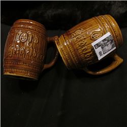 (2) "Old heidelberg" Ceramic Barrel Mugs.