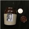 Ceramic Jar with lid (chipped); & 1922 P U.S. Peace Silver Dollar, VF.
