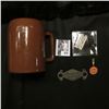 Image 2 : "Diamond Edge" Pen Clip; old style Razor blade; "Buckeye" Stoneware Mug & "Spicer Use Oil" tool.