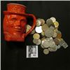 Image 2 : 1976 "Frankoma" Uncle Sam Mug, no chips or cracks; & an unsorted group of Foreign Coins and tokens.