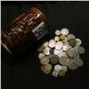 Image 1 : Ceramic Mug "Old Milwaukee" with a large group of unsorted foreign coins and tokens.