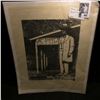 Image 1 : Black and white Print of Statue of Jack Daniel, signed by artist "1686/3000 Dan Quest RS".