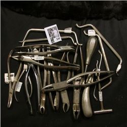 Large group of metal Dental Medical Tools.