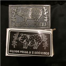 Metal Bacon Press in original box,