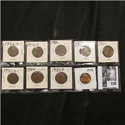 1926S, 30S, (3) 31P, (3) D, & 46 P Lincoln Cents. Grades up to BU.