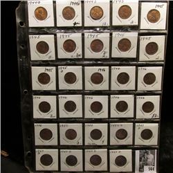 (2) 1944D, 44S, (8) 45P, 45D, (9) 46P, (5) 47D, (2) 50P, & 50D Lincoln Cents, nearly all are Gem BU.