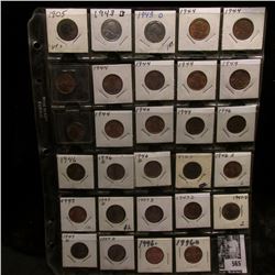 1905 Indian Cent (dark VF), (2) 43D, (11) 44P, (2) 46P, (3) 46D, 46S, 47P, (7) 47D, 96P, & 96D Linco