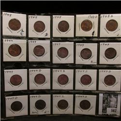 (3) 1948 P, (2) 48D, (6) 49P, & (8) 49D Lincoln Cents, nearly all of which are Gem BU.