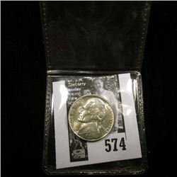 1942 S World War II Silver Jefferson Nickel, Gem BU.