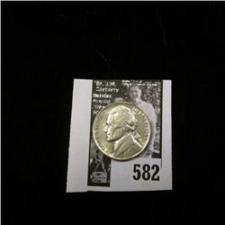 1943 P World War II Silver Jefferson Nickel, BU.