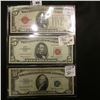 Image 1 : Series 1928E Five Dollar U.S. Note with 'Red Seal', Fine; Series 1963 Five Dollar U.S. Note with 'Re