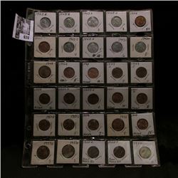 30-pocket plastic page full of 1943S to 55S Lincoln Cents, many of which are uncirculated. A nice gr