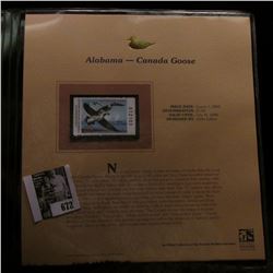 2005 $5.00 Alabama Waterfowl Stamp depicting the Canada Goose, Absolute mint condition with literatu