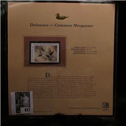 2005 $9.00 Delaware Waterfowl Stamp depicting the Common Merganser, Absolute mint condition with lit