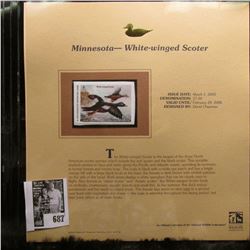 2005 $7.50 Minnesota Migratory Waterfowl Stamp depicting the White-winged Scoter, Absolute mint cond