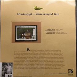 2005 $10 Mississppi Migratory Waterfowl Stamp depicting the Blue-winged Teal, Absolute mint conditio