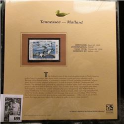 2005 $10.00 Tennessee Waterfowl Stamp depicting the Mallard, Absolute mint condition with literature