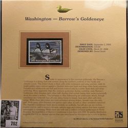 2005 $10.00 Washington Waterfowl Stamp depicting the Barrow's Goldeneye, Absolute mint condition wit