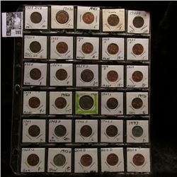 30-pocket plastic page of (30) Mostly Uncirculated to BU Lincoln Cents dating 1909 P VDB to 2010 D, 