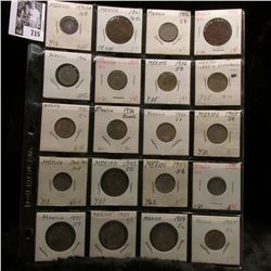 20-pocket plastic page of Mexican Coins and at least one dates back to 1861, includes several Silver