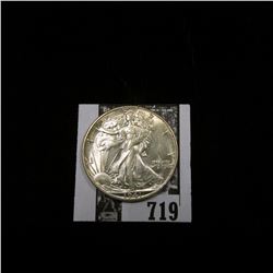 1941 D Walking Liberty Half Dollar, Choice AU.