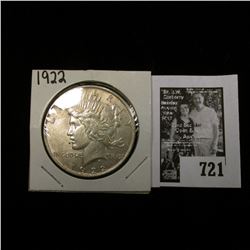 1922 P U.S. Peace Silver Dollar, EF; & "Iowa Educational Directory School Year 1929-1930:.