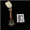 Image 2 : Circa 1920 Watch Fob "Dedicated for Loyalty to the Cause of Good Roads", comes with leather strap.