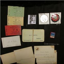 1934 Seasons Greeting Stamp; large group of old Iowa Business Cards; (3) different "Muscatine, Iowa 