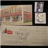 "Burl & Kenney Store Equipment Corp" advertising card; 1951 Coca-Cola check from Ottumwa, Iowa; & 19