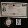 January 1945 $25 United States Savings Bond. Helena, Oklahoma; & 1922 P U.S. Peace Silver Dollar, EF