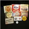 Image 1 : (7) different Mint condition Beer Bottle labels; (3) different pin-backs including a "Milkman's Club