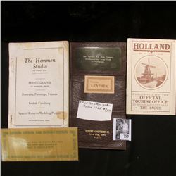 "Clare Community Cook Book" (missing cover); booklet (1920 era) "Holland" by M.De La Prise, Publishe