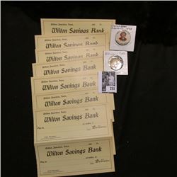 (14) Blank Counter Checks (1900 era) from "Wilton Junction, Iowa Wilton Savings Bank"; "Plamor/Billi