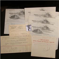 1899 Postcard from  Peregoy & Moore  (Cigar Company); (5) 1914 era invoices from  Smith, Lighty and 