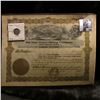 Image 1 : Blank Stock Certificate "The Linn Grove Mining Company Linn Grove, Iowa", mountainous region in cent