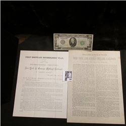 1875 "First Mortgage Bondholders' Plan…New York & Oswego Midland Railroad…"; & a Crisp Uncirculated 