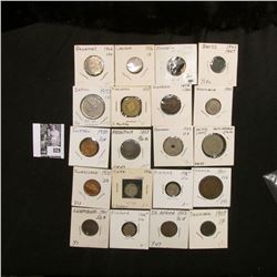 Group of (20) various foreign coins in cardboard holders, all attributed.