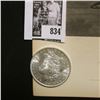 Image 2 : 1884 O Morgan Silver Dollar Brilliant Uncirculated; and a black & white print of George Morris?, wit