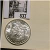 Image 2 : 1904 O Morgan Silver Dollar, Choice AU & a black & white print of General Lewis Cass, with a copy of