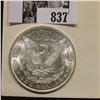 Image 3 : 1904 O Morgan Silver Dollar, Choice AU & a black & white print of General Lewis Cass, with a copy of