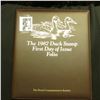 Image 1 : July 1st, 1987 Folio with Print, Postmarked Cover, and 1987 Federal Migratory Bird Hunting and Conse