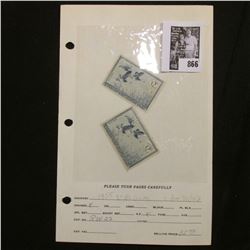 Pair of RW22 Federal Migratory Bird Hunting and Conservation Stamp, one with disturbed Gum, other wi